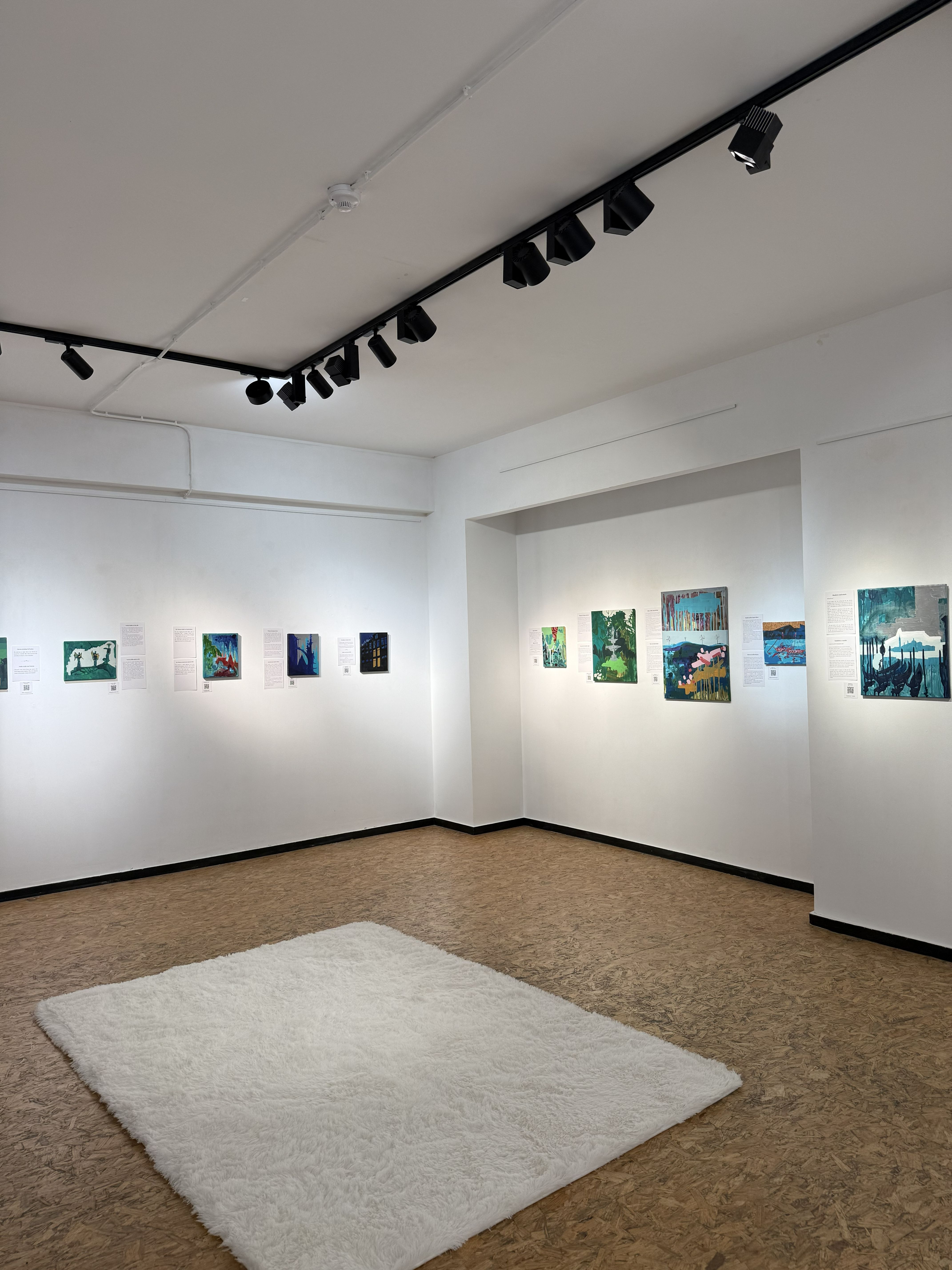 Exhibition room with paintings