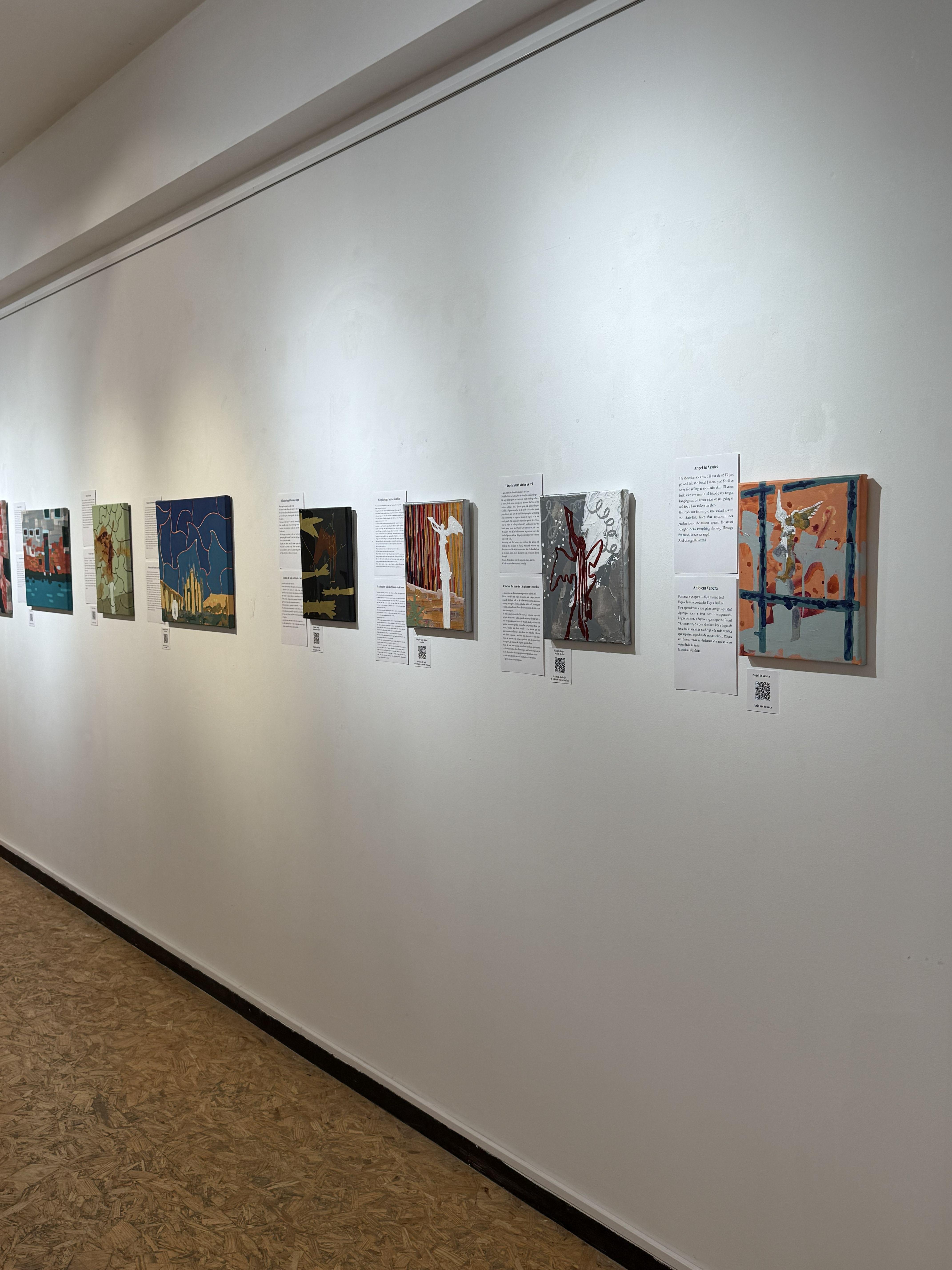 Exhibition wall with paintings