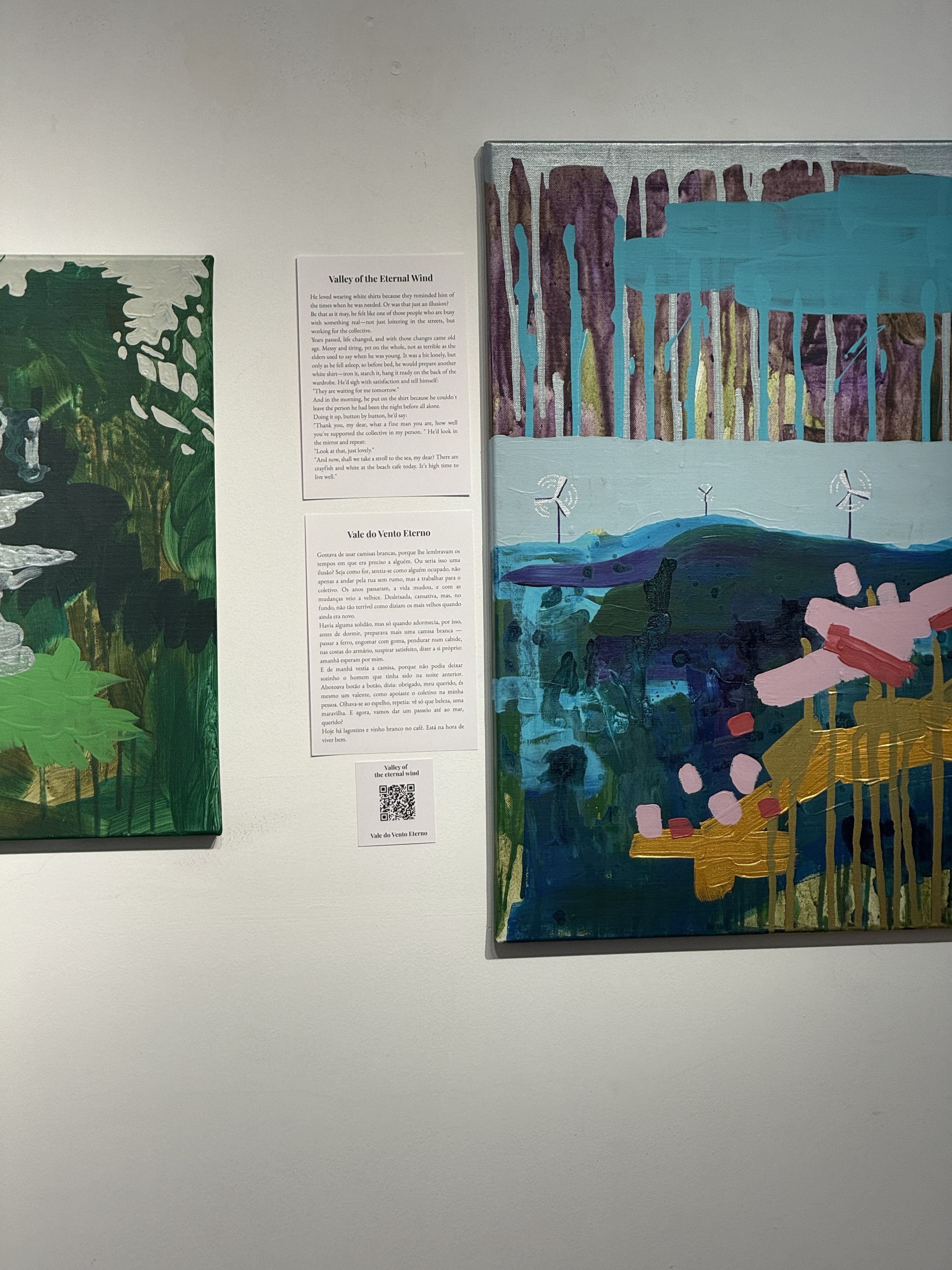 Exhibition wall with paintings