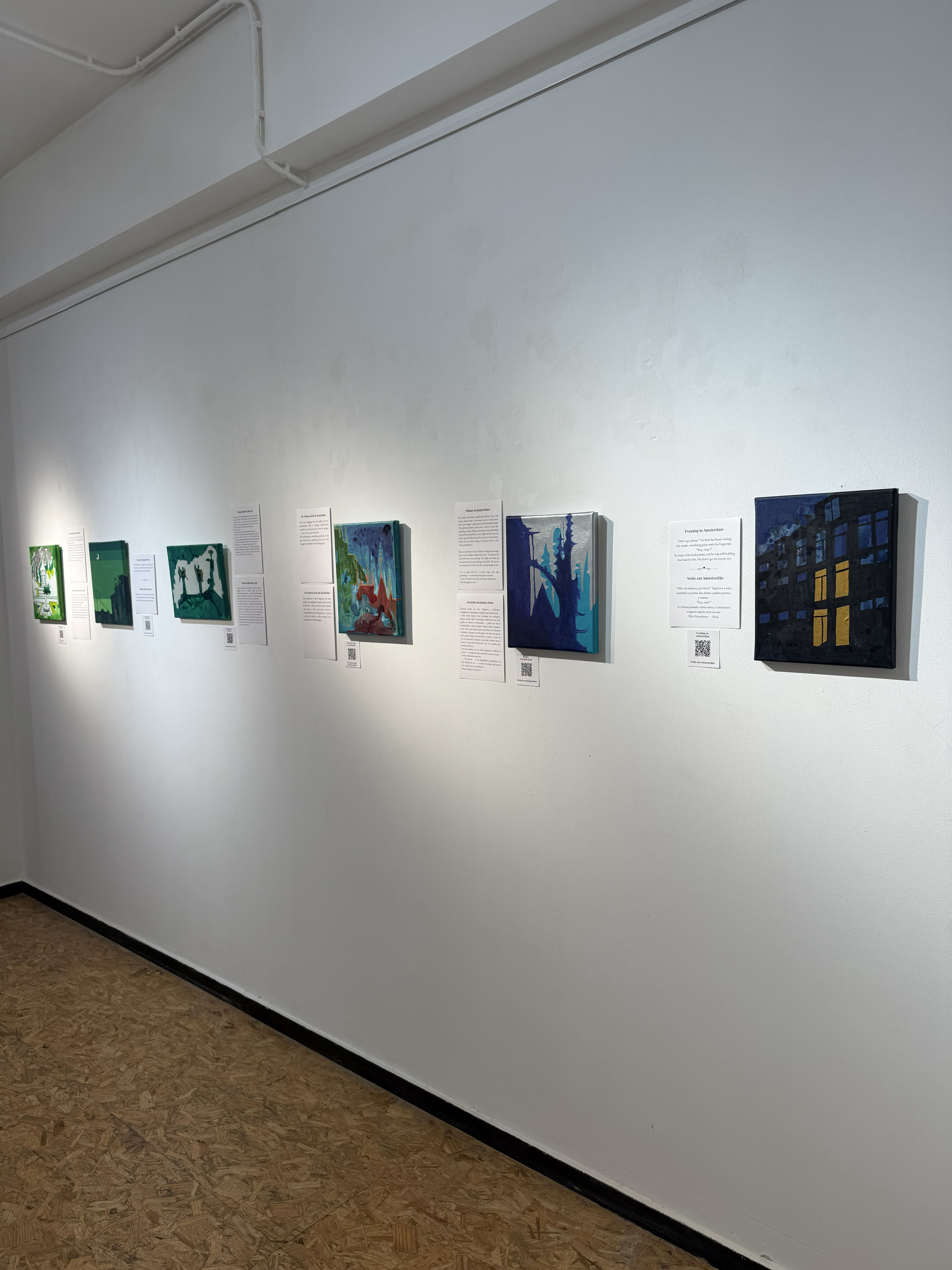 Exhibition wall with paintings